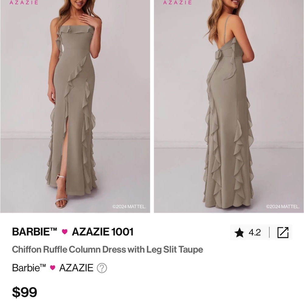 Azazie taupe dress